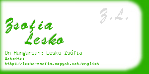 zsofia lesko business card